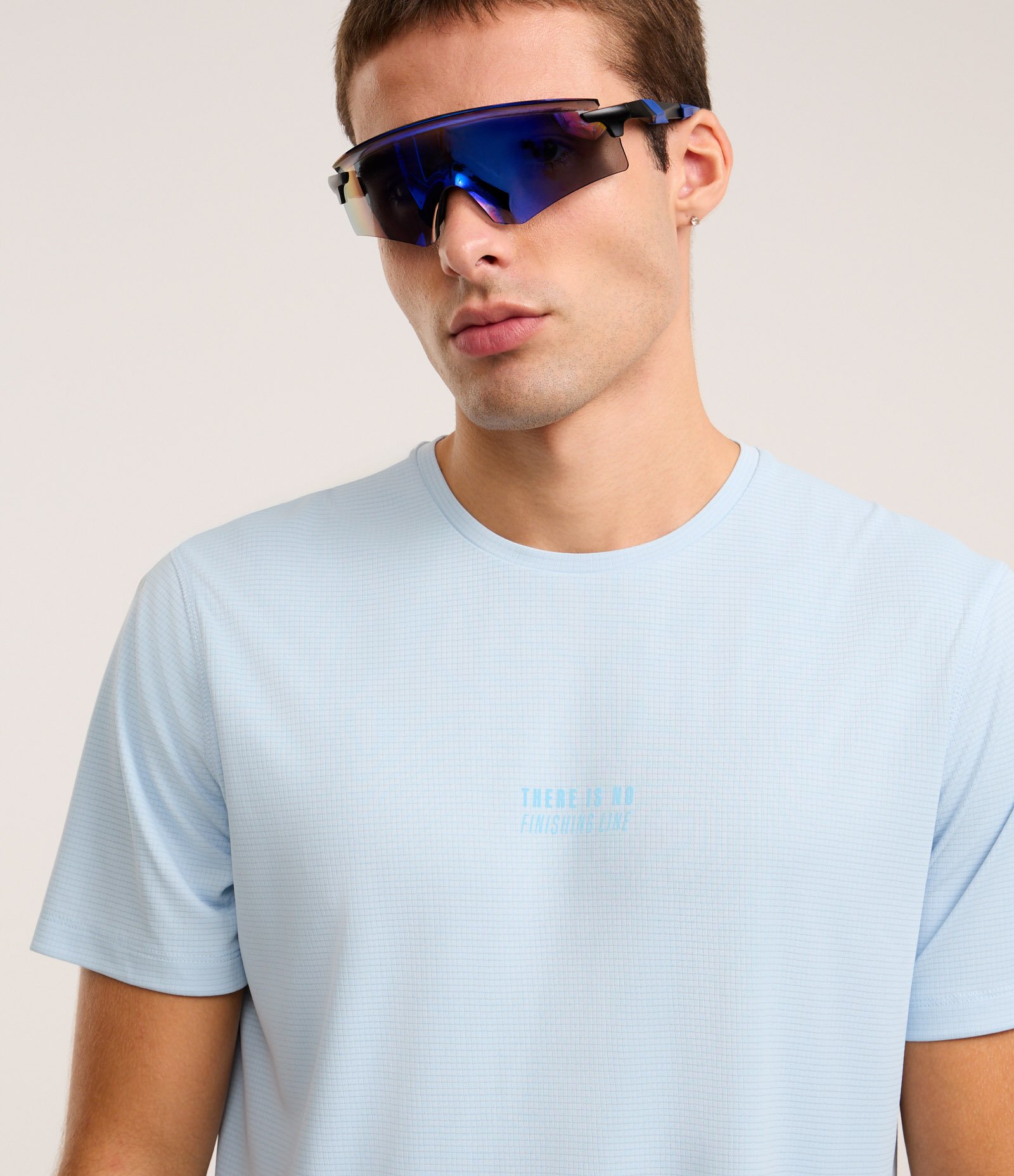 Camiseta Regular  Esportiva em Tecnologia Dry com Estampa Lettering Azul 3