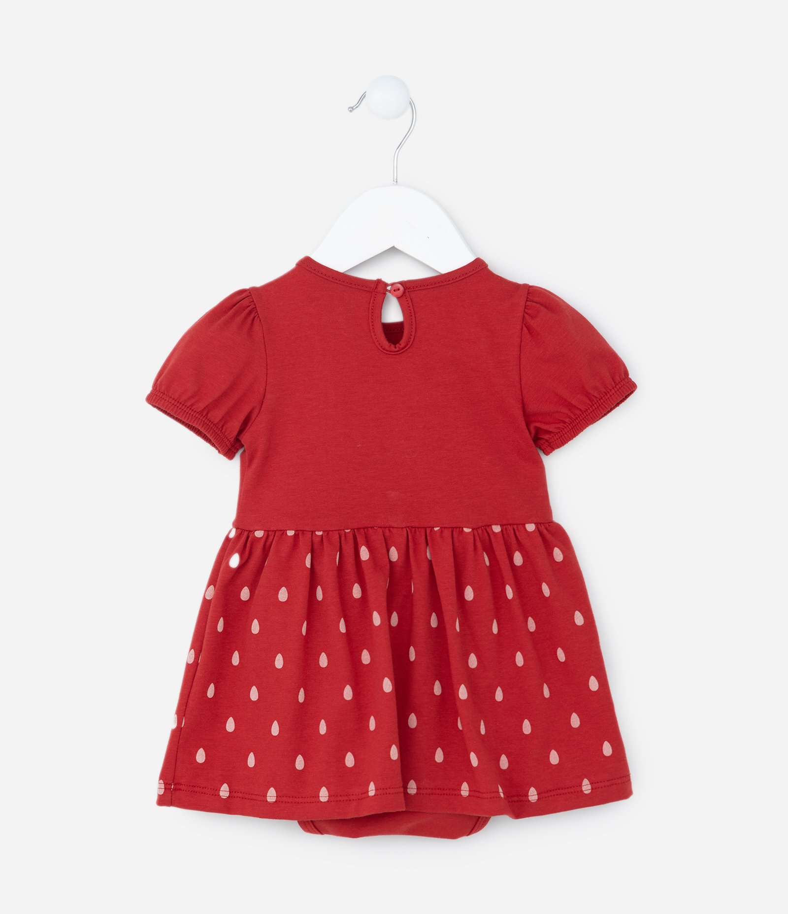 Vestido Body Infantil com Estampa de Moranguinho -Tam 0 a 18 meses Vermelho 2