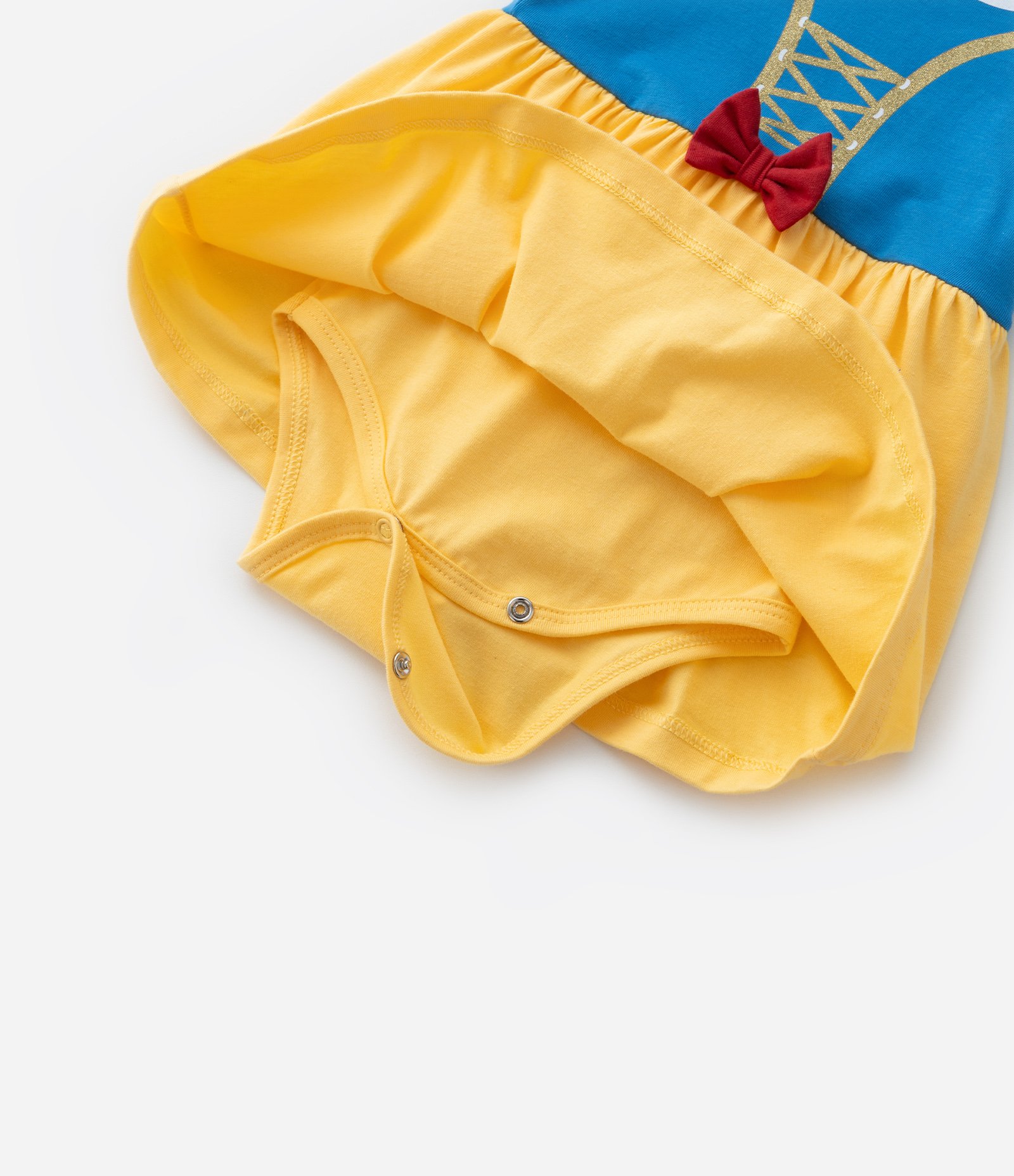 Vestido Body Infantil com Estampa Branca de Neve - Tam 0 a 18 meses Amarelo/Azul 4