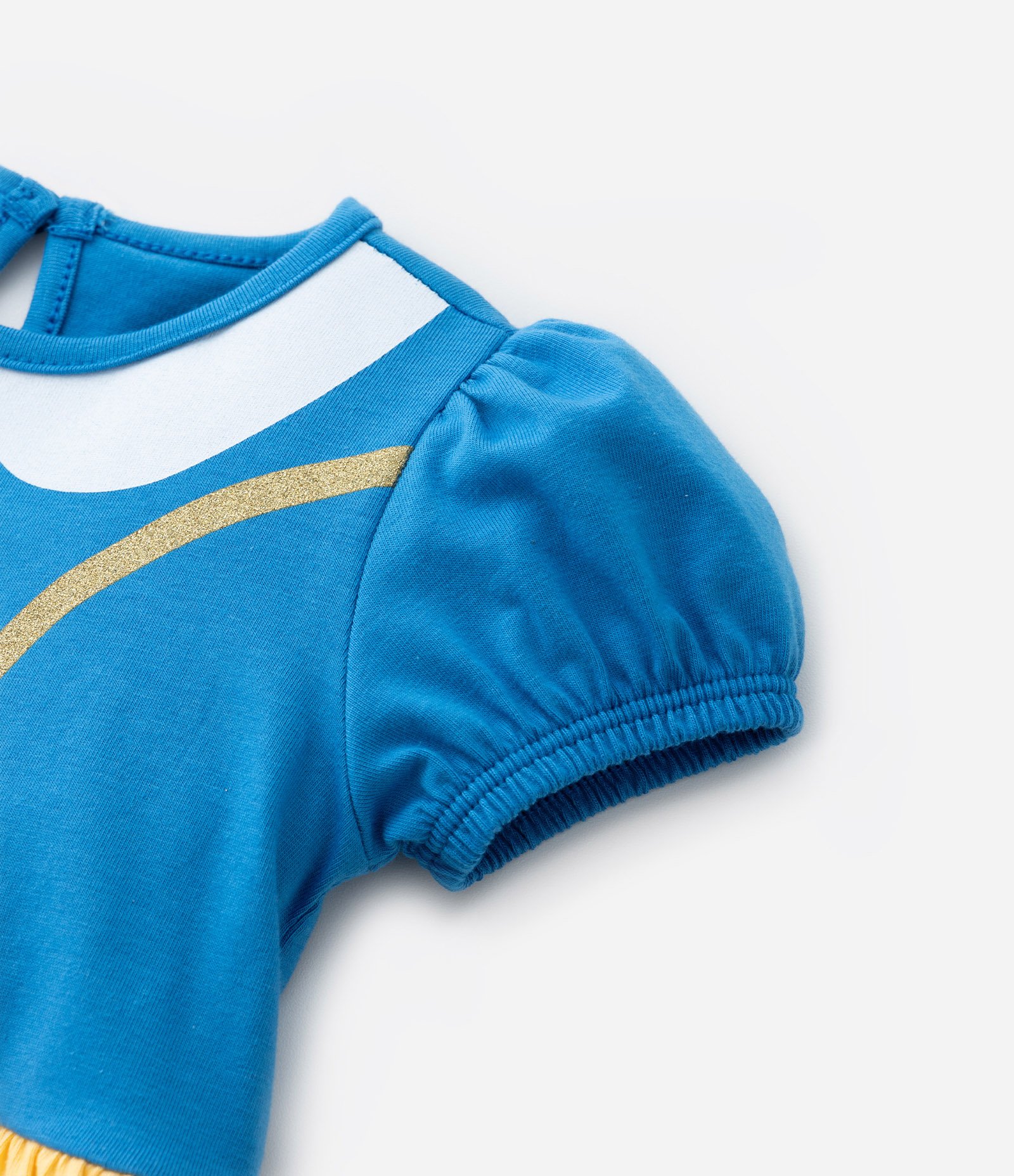 Vestido Body Infantil com Estampa Branca de Neve - Tam 0 a 18 meses Amarelo/Azul 6