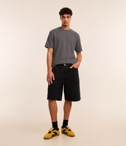 Camiseta Relaxed em Algodão com Textura Chevron