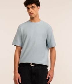 Camiseta Relaxed em Algodão com Textura Chevron