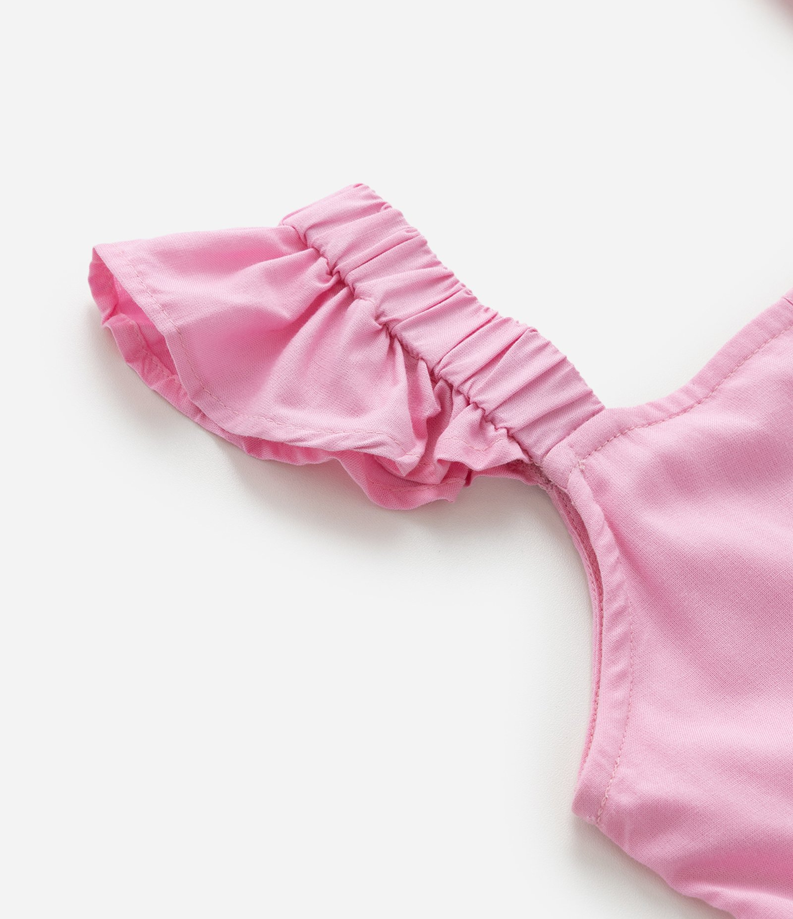 Vestido Infantil com Broderie e Franzidinho - Tam 5 a 14 anos Rosa 3