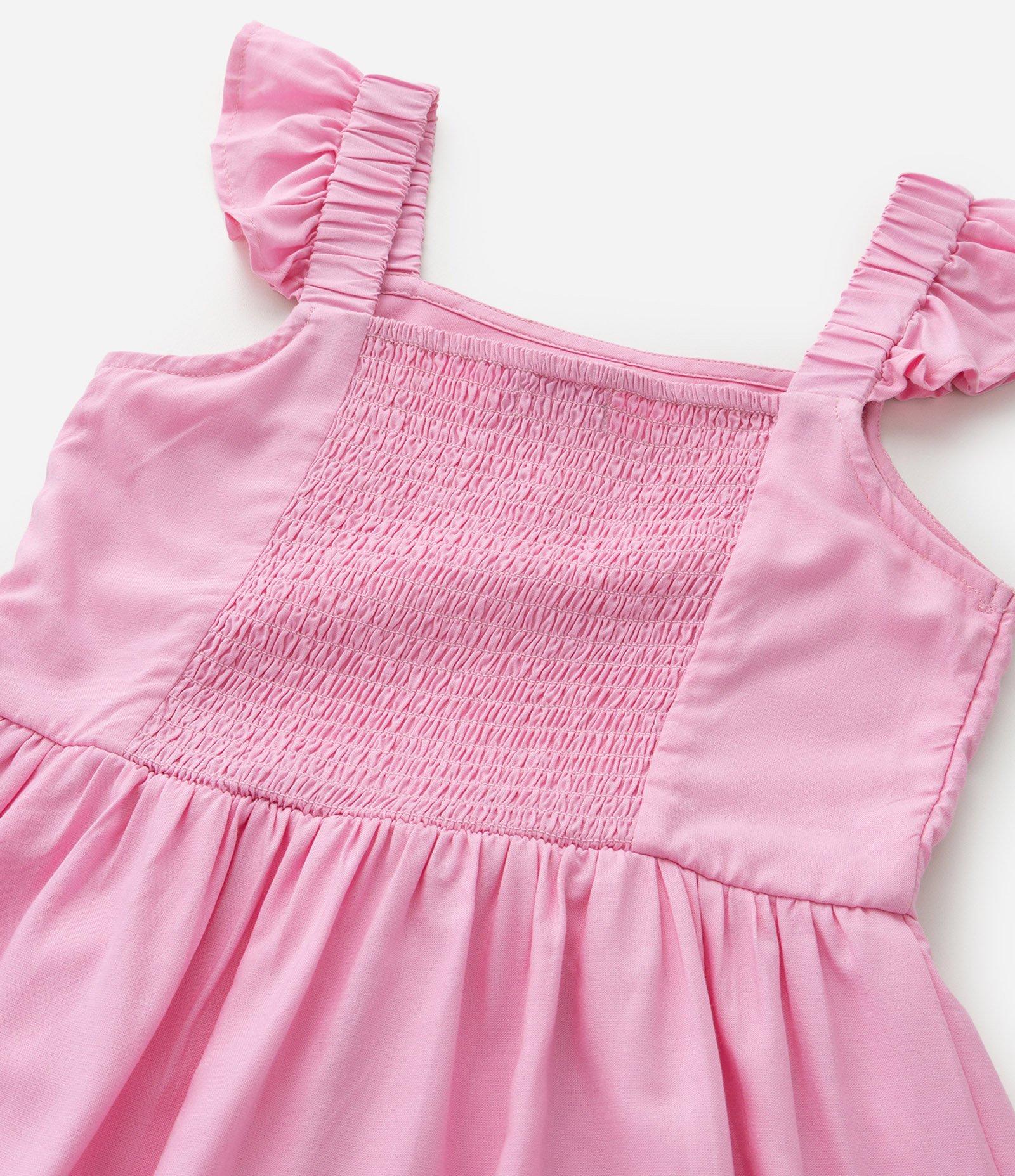 Vestido Infantil com Broderie e Franzidinho - Tam 5 a 14 anos Rosa 7