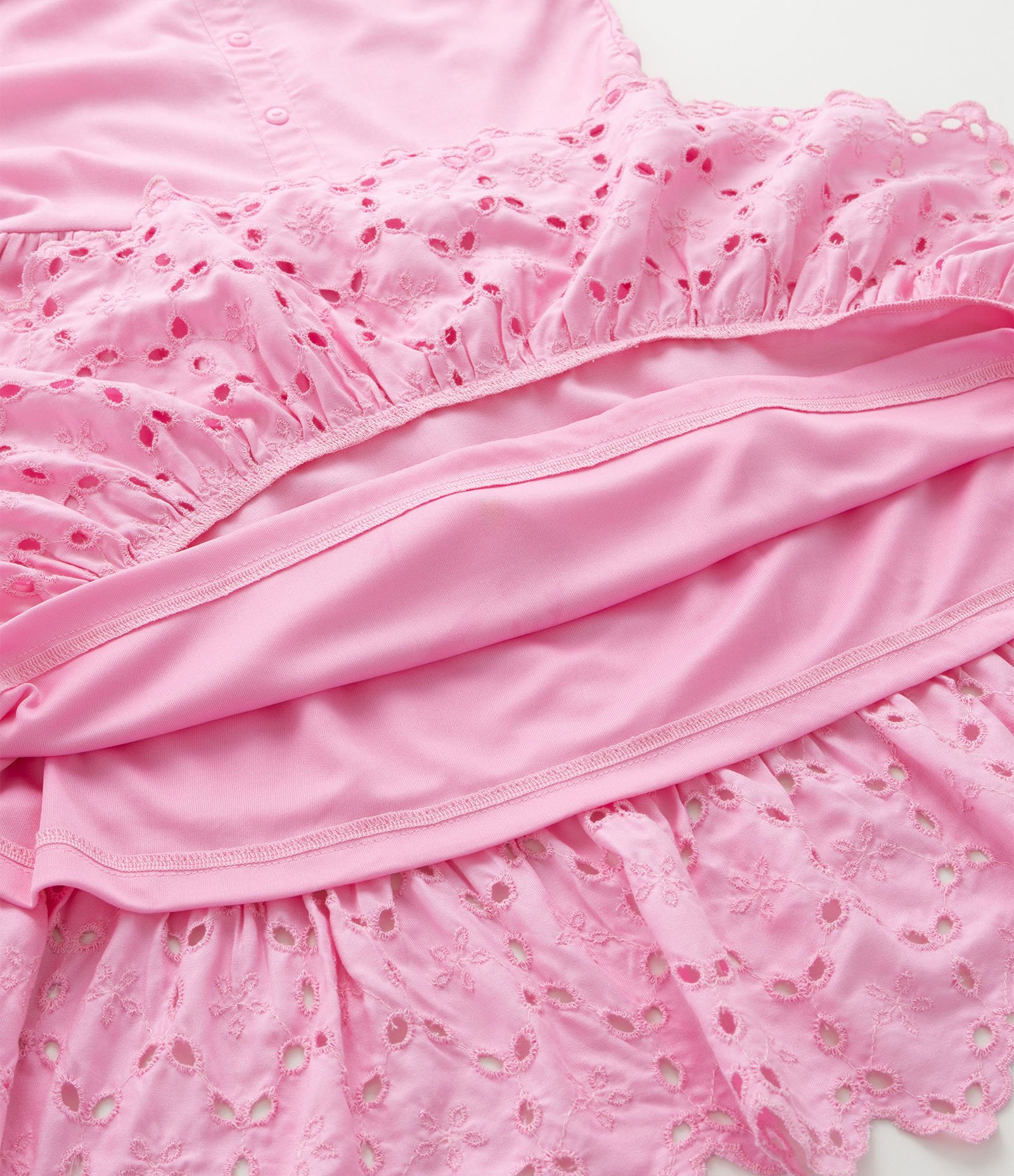 Vestido Infantil com Broderie e Franzidinho - Tam 5 a 14 anos Rosa 6