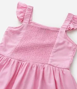 Vestido Infantil com Broderie e Franzidinho - Tam 5 a 14 anos