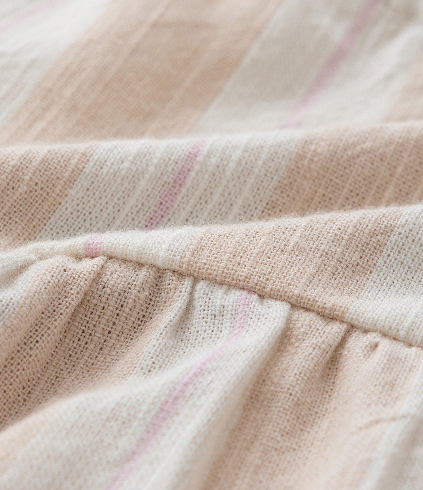 Blusa Bata Curta Infantil com Botões e Estampa Listrada - Tam 5 a 14 Anos Bege 4