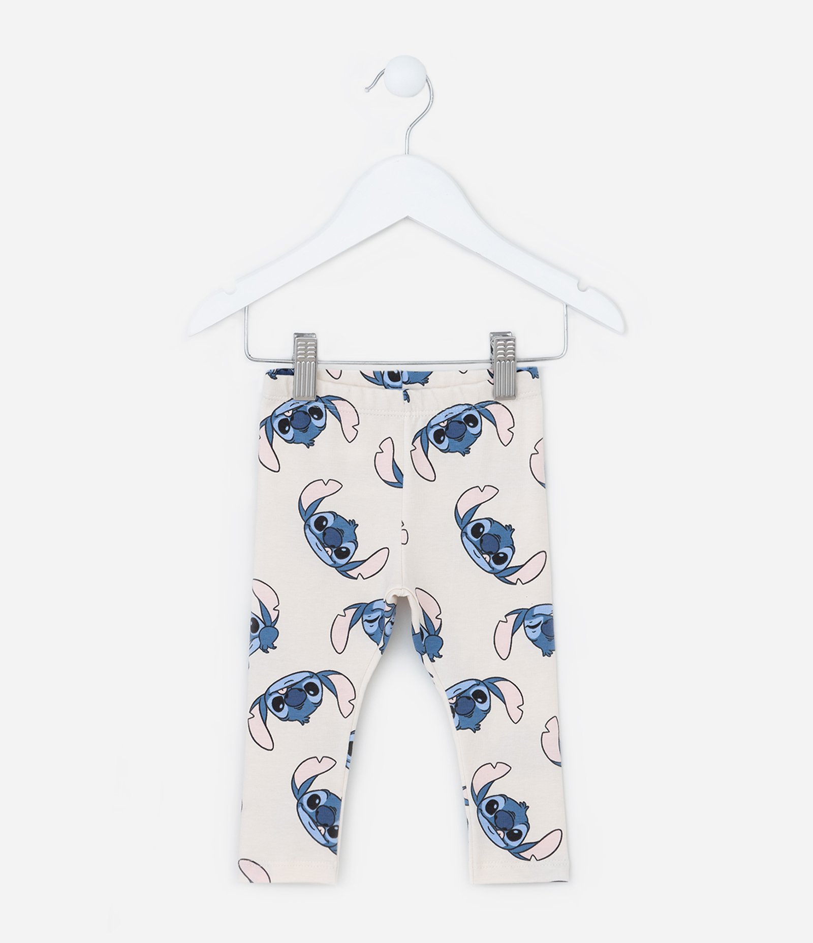 Calça Legging Infantil com Estampa do Stitch - Tam 0 a 18 meses Off White 1
