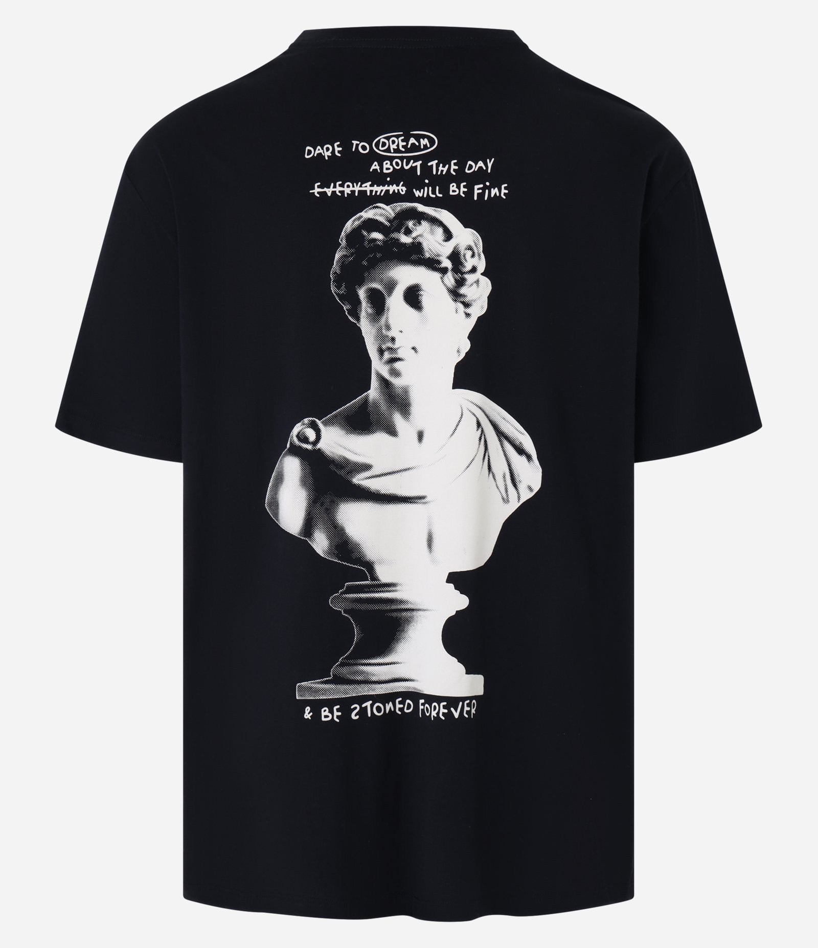 Camiseta Relaxed em Algodão com Estampa Estátua de Mármore Preto 8