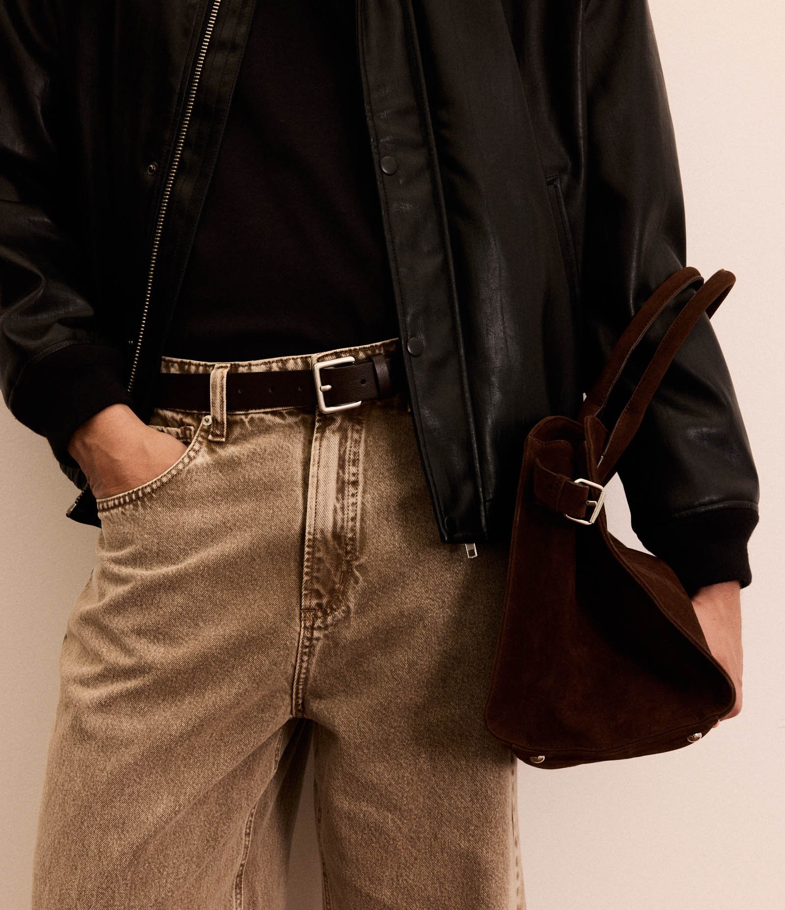 Calça Super Baggy em Sarja Cationizada Marrom 3