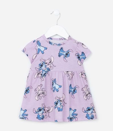 Vestido Infantil com Estampa do Stitch e Angel - Tam 0 a 18 meses Vestido Infantil com Estampa do Stitch e Angel - Tam 0 a 18 meses