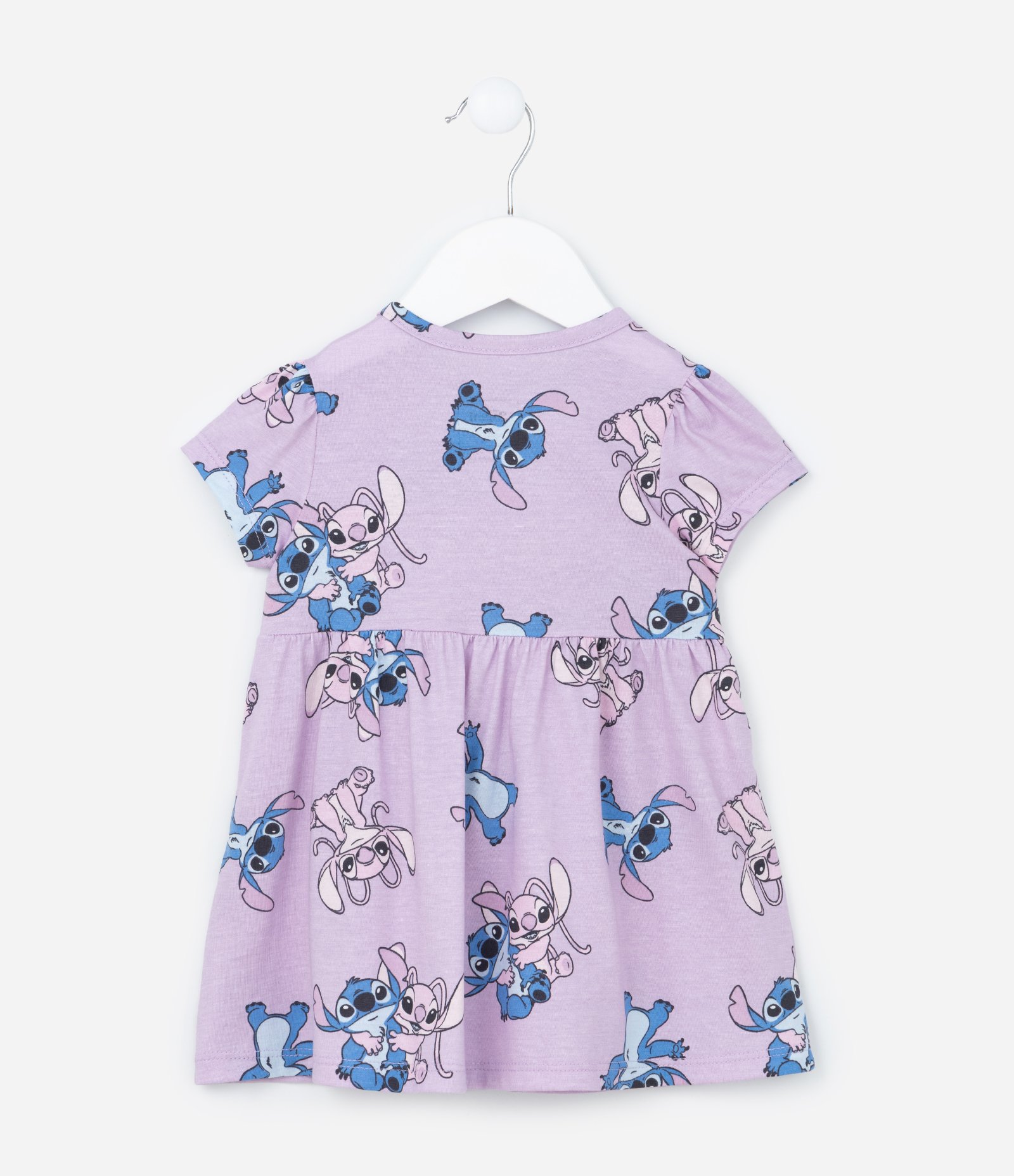 Vestido Infantil com Estampa do Stitch e Angel - Tam 0 a 18 meses Lilás 2