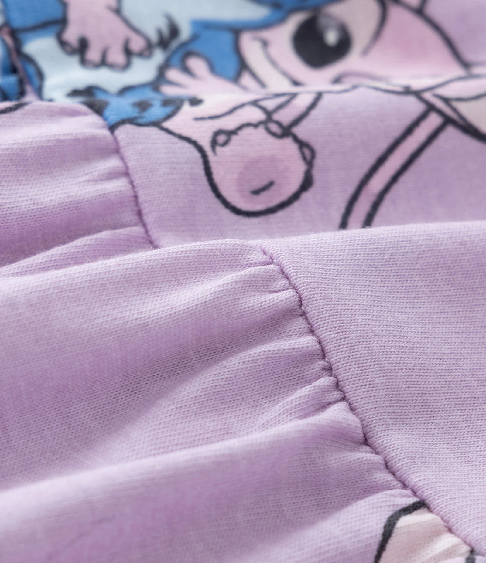 Vestido Infantil com Estampa do Stitch e Angel - Tam 0 a 18 meses Lilás 3
