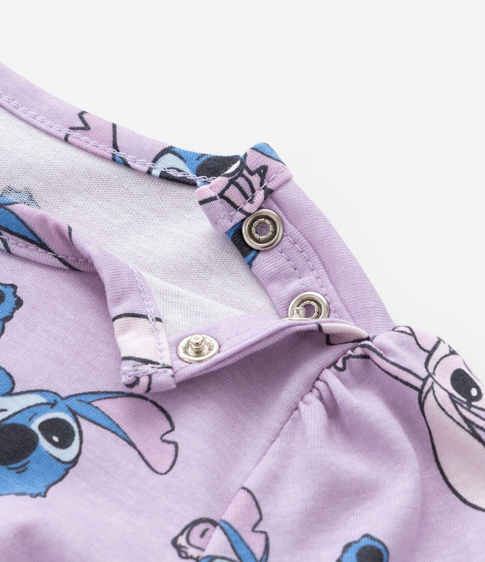 Vestido Infantil com Estampa do Stitch e Angel - Tam 0 a 18 meses Lilás 4