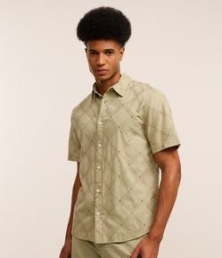 Camisa Comfort em Algodão com Textura em Losango