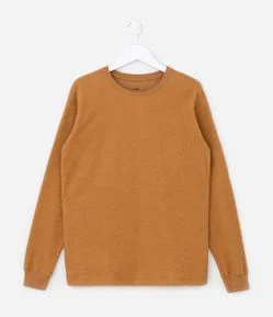 Camiseta Infantil com Textura Listrada - Tam 5 a 14 anos