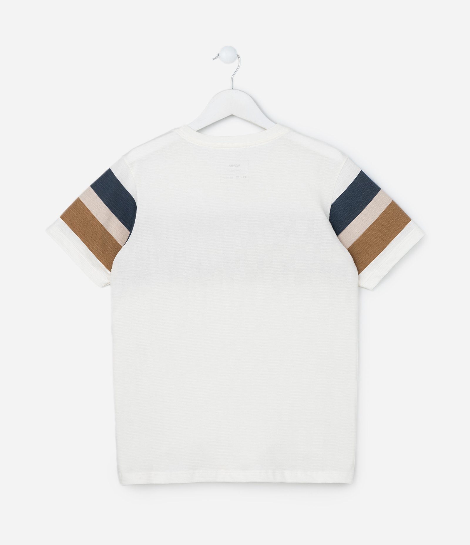Camiseta Infantil com Estampa de Listras - Tam 5 a 14 Anos Branco 2