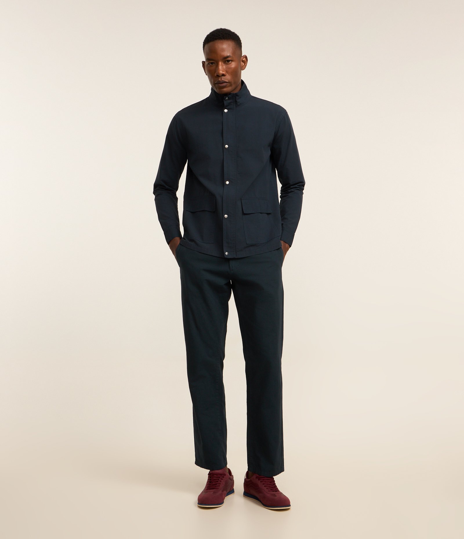 Calca em Ripstop com Cós Elástico Preto 1