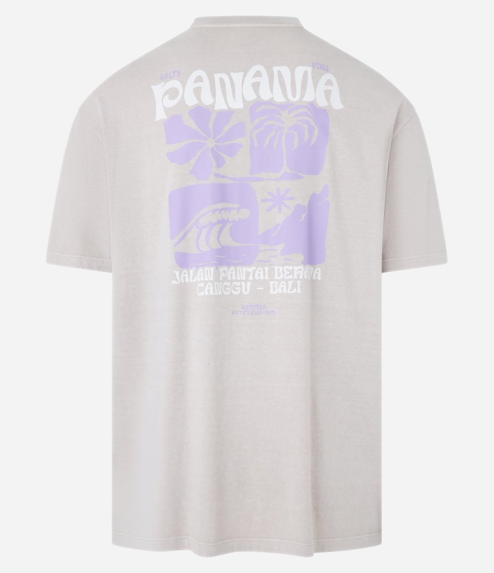 Camiseta Relaxed em Algodão Estonado com Ícones de Praia Bege 8