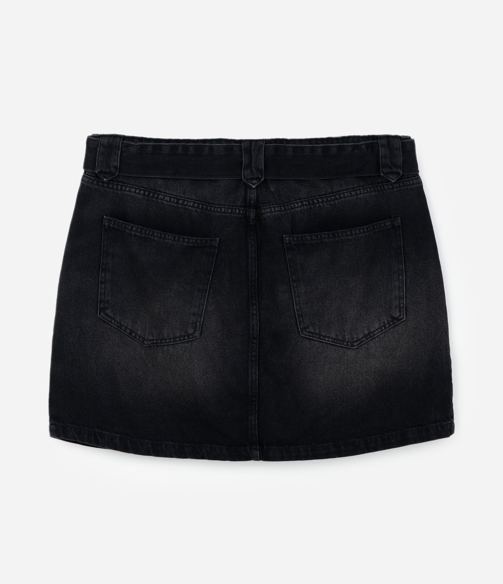 Saia Curta Jeans com Estrela e Cinto Curve & Plus Size Preto 6