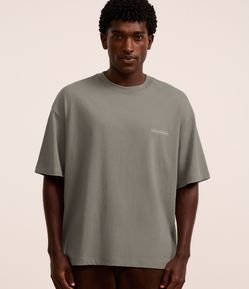 Camiseta Oversized em Malhão com Estampa Lettering