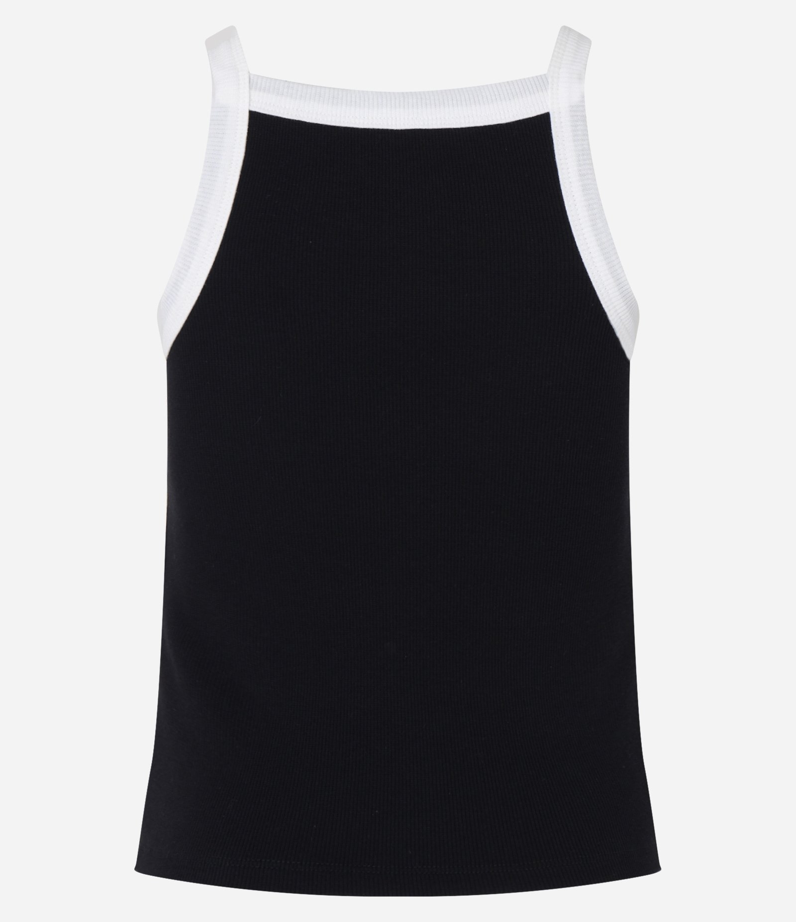 Regata em Ribana com Decote Halter e Viés Contrastante Preto 6