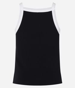 Regata em Ribana com Decote Halter e Viés Contrastante