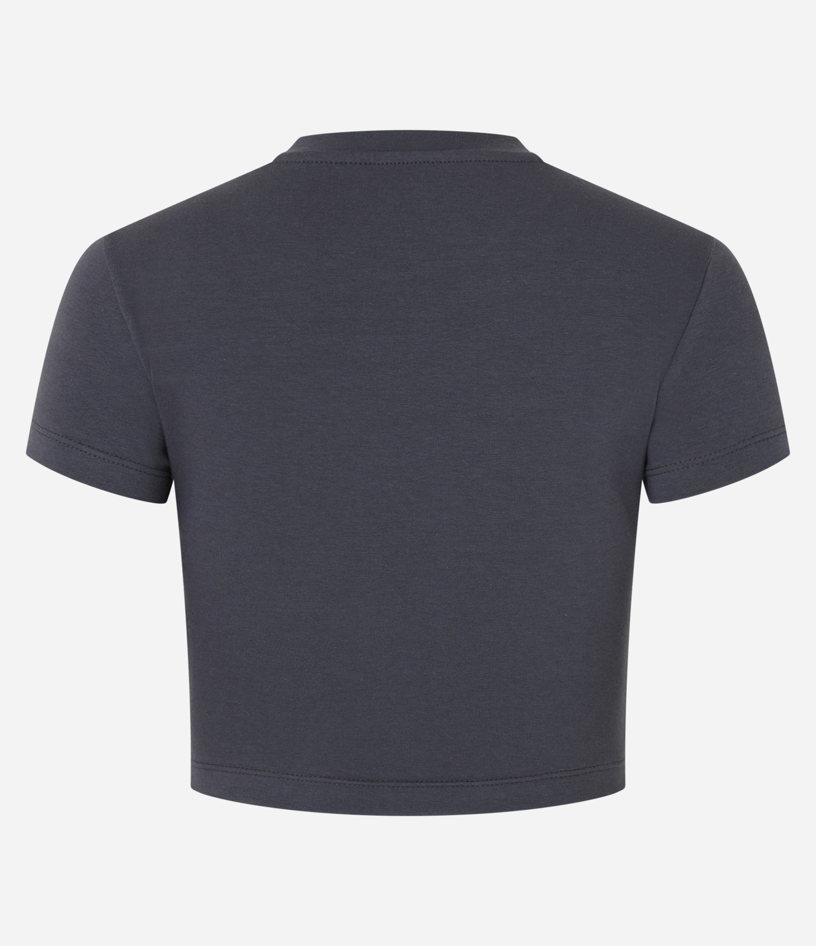 Blusa Baby Tee Cropped em Cotton com Lettering Chumbo 2