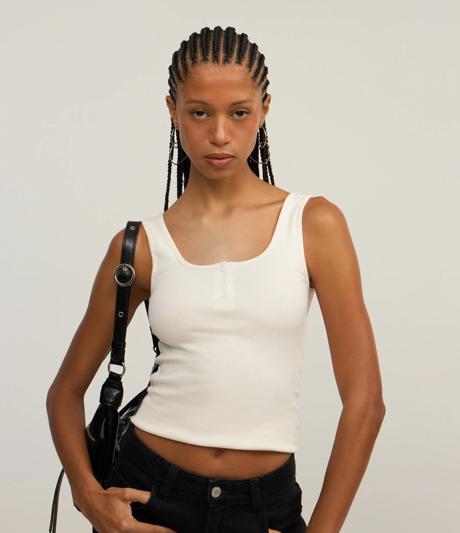 Regata em Ribana com Botões Branco 1