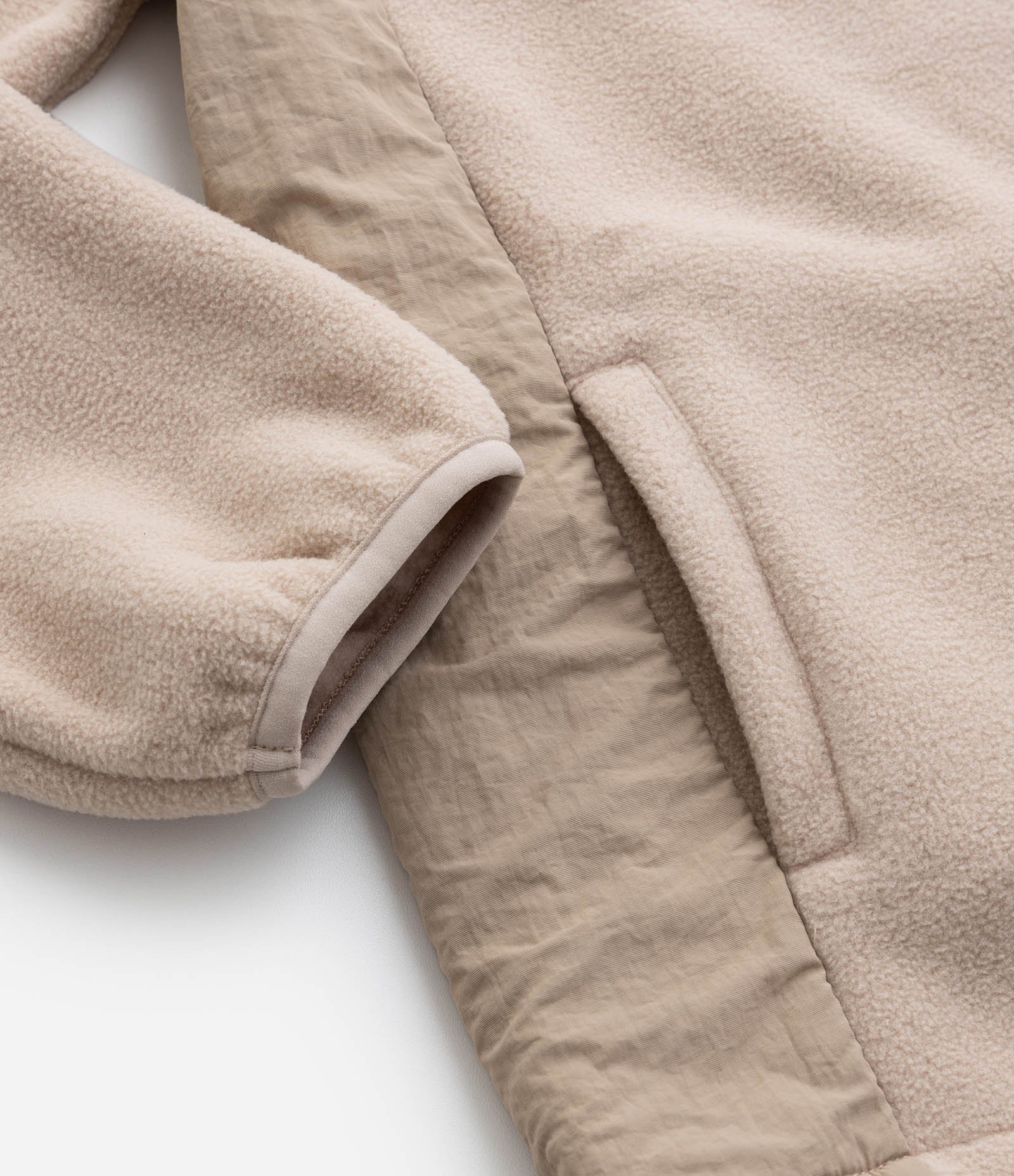 Jaqueta Esportiva Infantil com Forro Fleece e Capuz - Tam 5 a 14 anos Bege 5