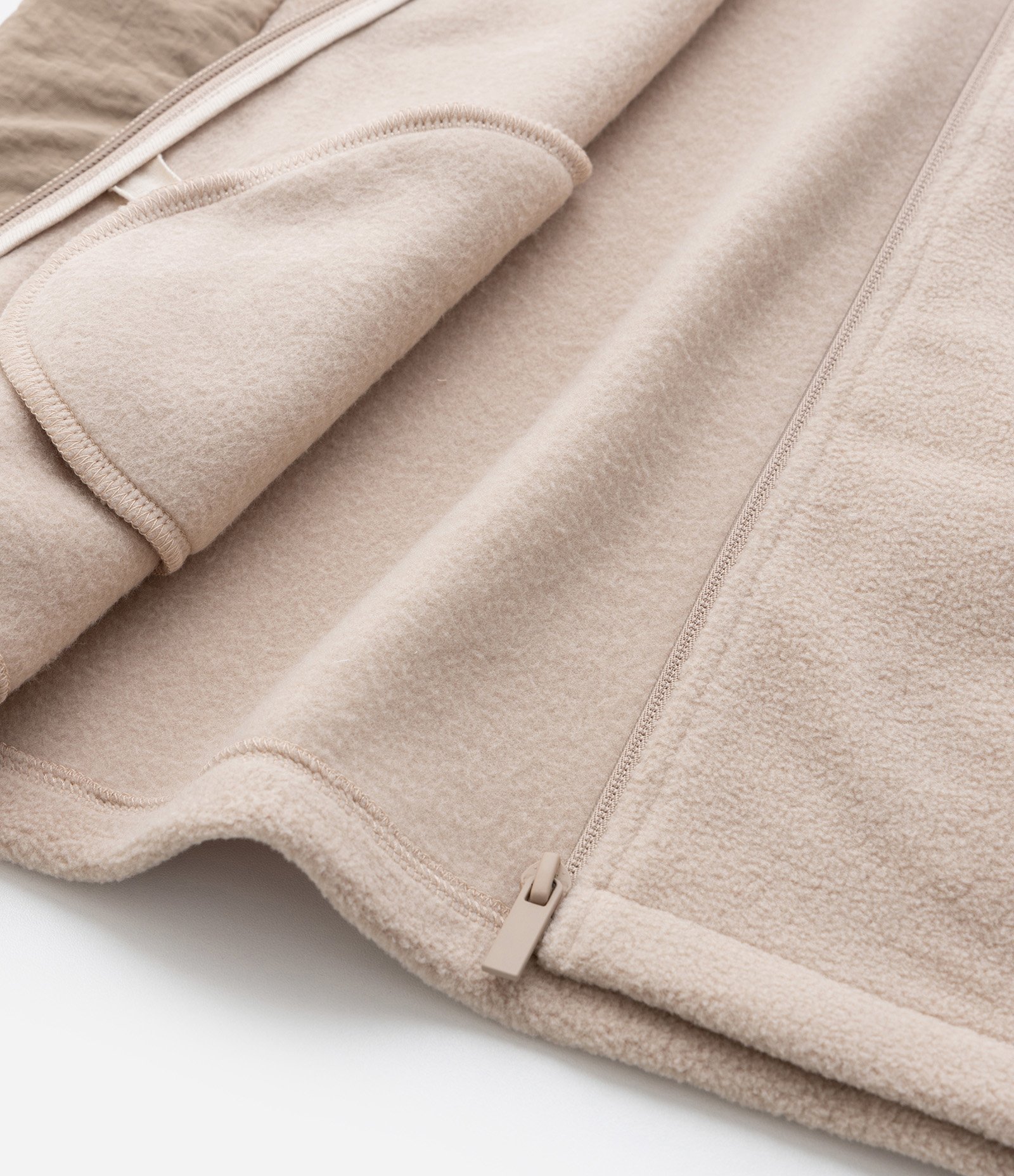 Jaqueta Esportiva Infantil com Forro Fleece e Capuz - Tam 5 a 14 anos Bege 6