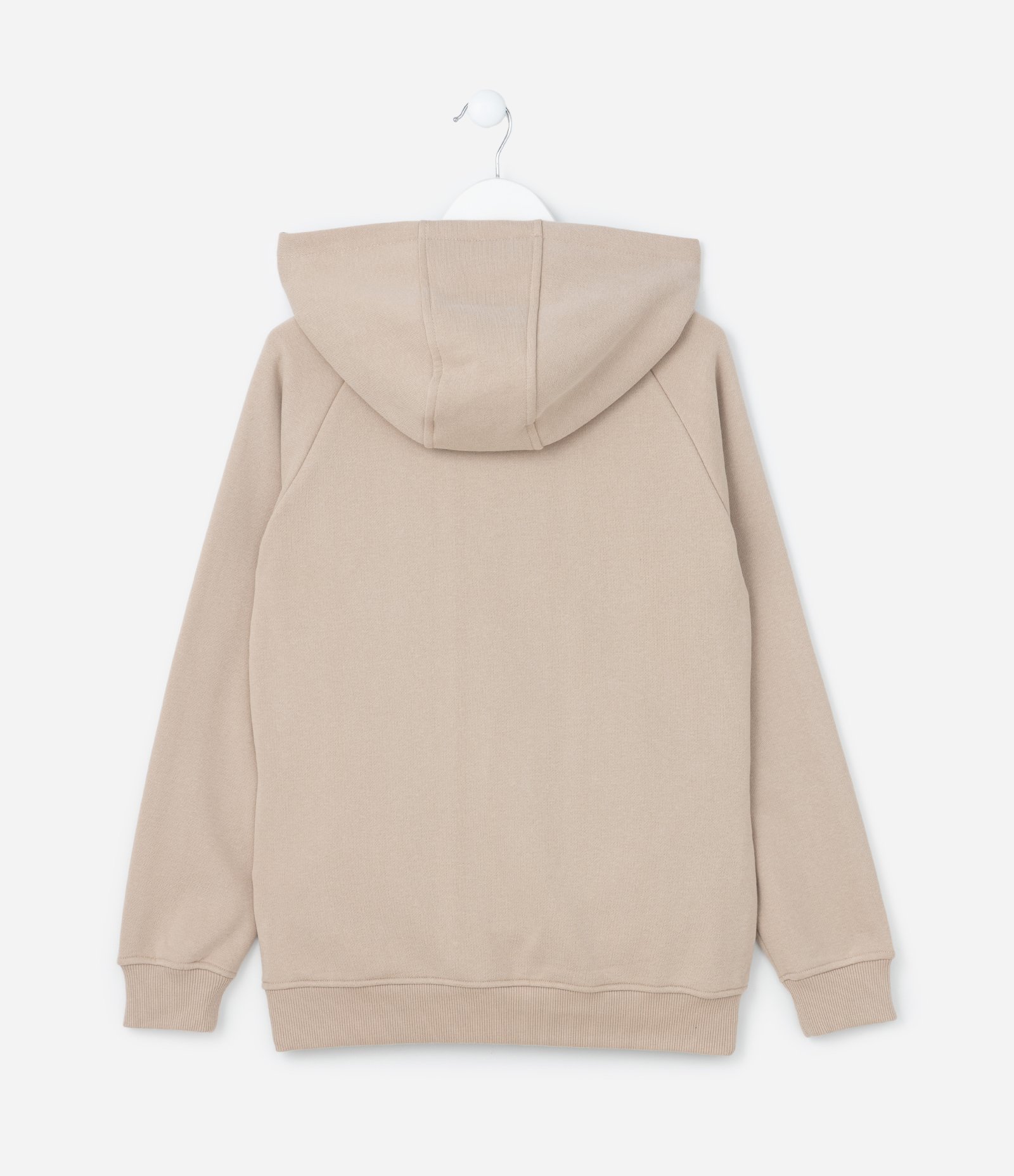 Casaco Infantil em Moletom com Lettering em Relevo - Tam 5 a 14 Anos Bege 2