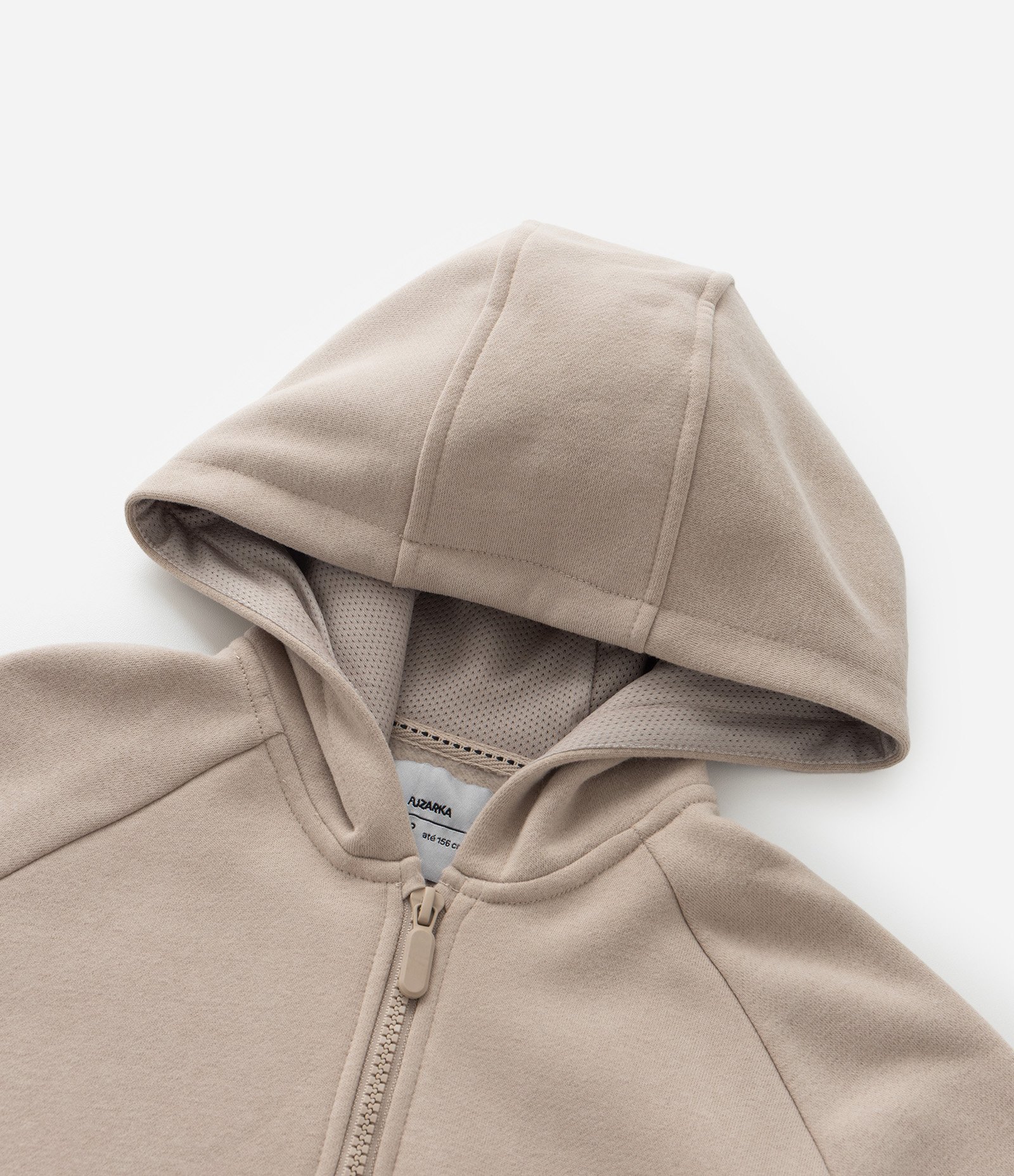 Casaco Infantil em Moletom com Lettering em Relevo - Tam 5 a 14 Anos Bege 5