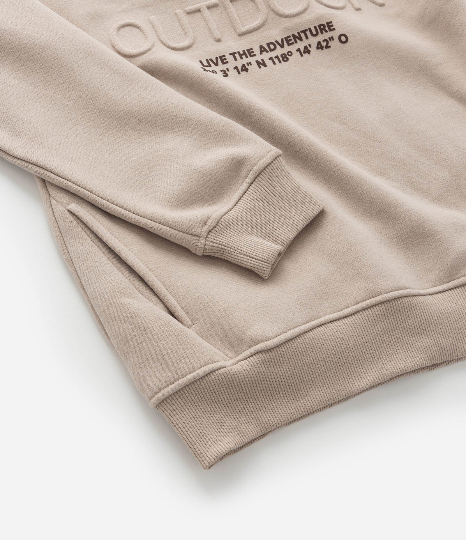 Casaco Infantil em Moletom com Lettering em Relevo - Tam 5 a 14 Anos Bege 6