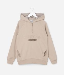 Casaco Infantil em Moletom com Lettering em Relevo - Tam 5 a 14 Anos