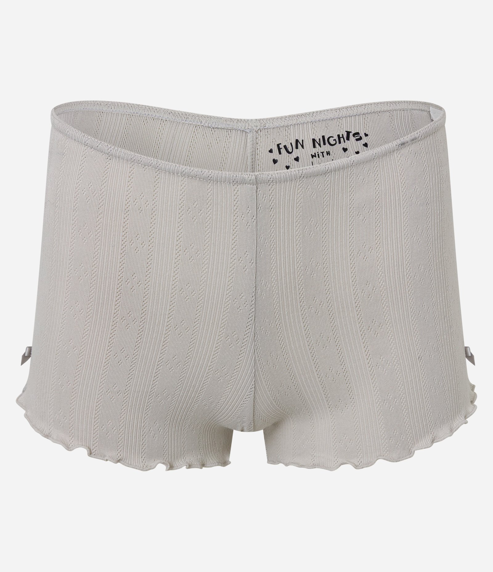 Pijama Short Doll Alcinha em Pointelle com Detalhes em Rendinha Cinza 8