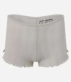 Pijama Short Doll Alcinha em Pointelle com Detalhes em Rendinha