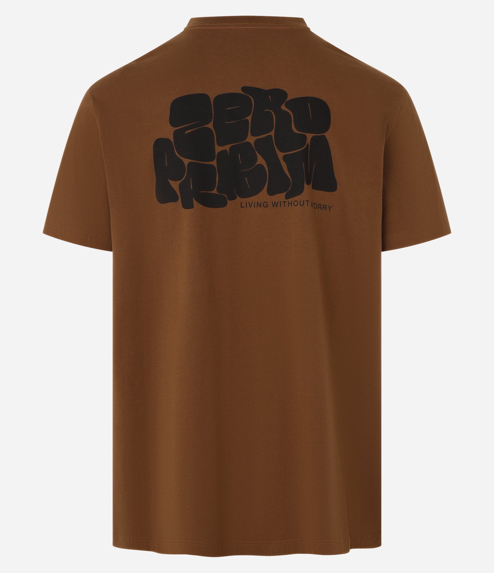 Camiseta Comfort em Malhão com Estampa Zero Problem Marrom 6