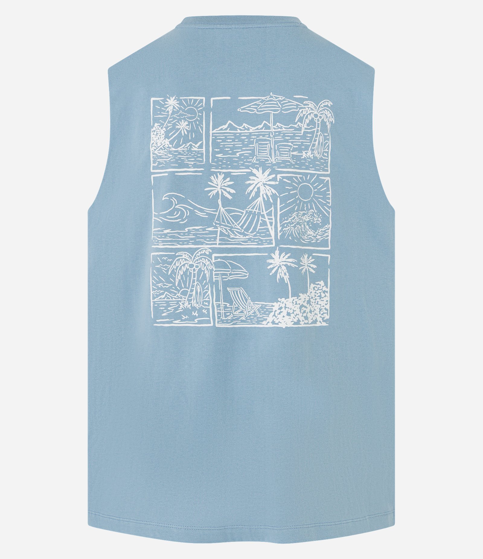 Regata Comfort em Algodão Estampa Quatro Ilhas Azul 2