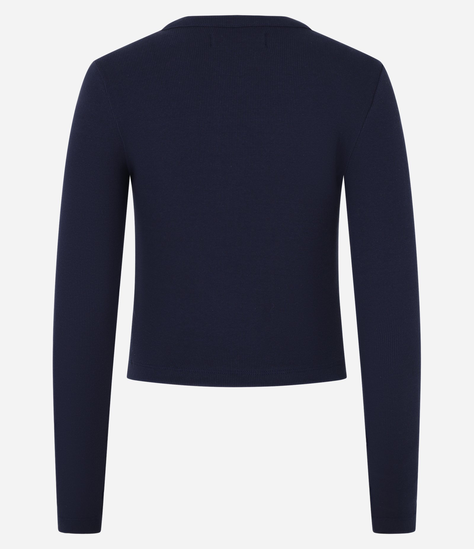 Cardigan em Ribana com Botões Frontais Azul 6