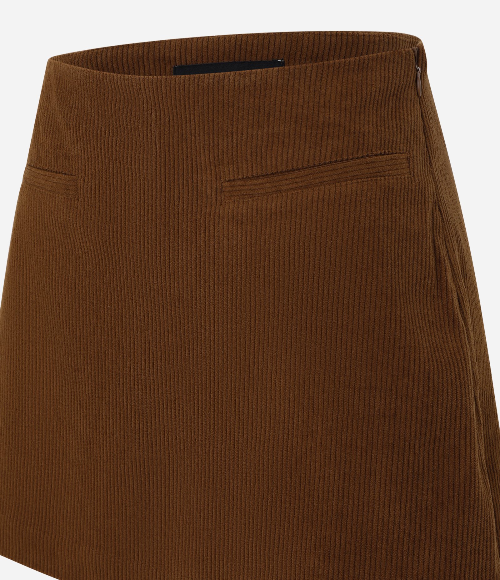 Short Saia Curto e Canelado em Veludo Cotelê Marrom 7