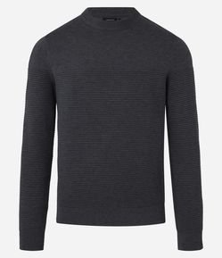 Suéter em Tricô com Textura em Nervuras