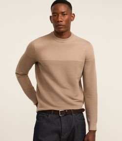 Suéter em Tricô com Textura em Nervuras