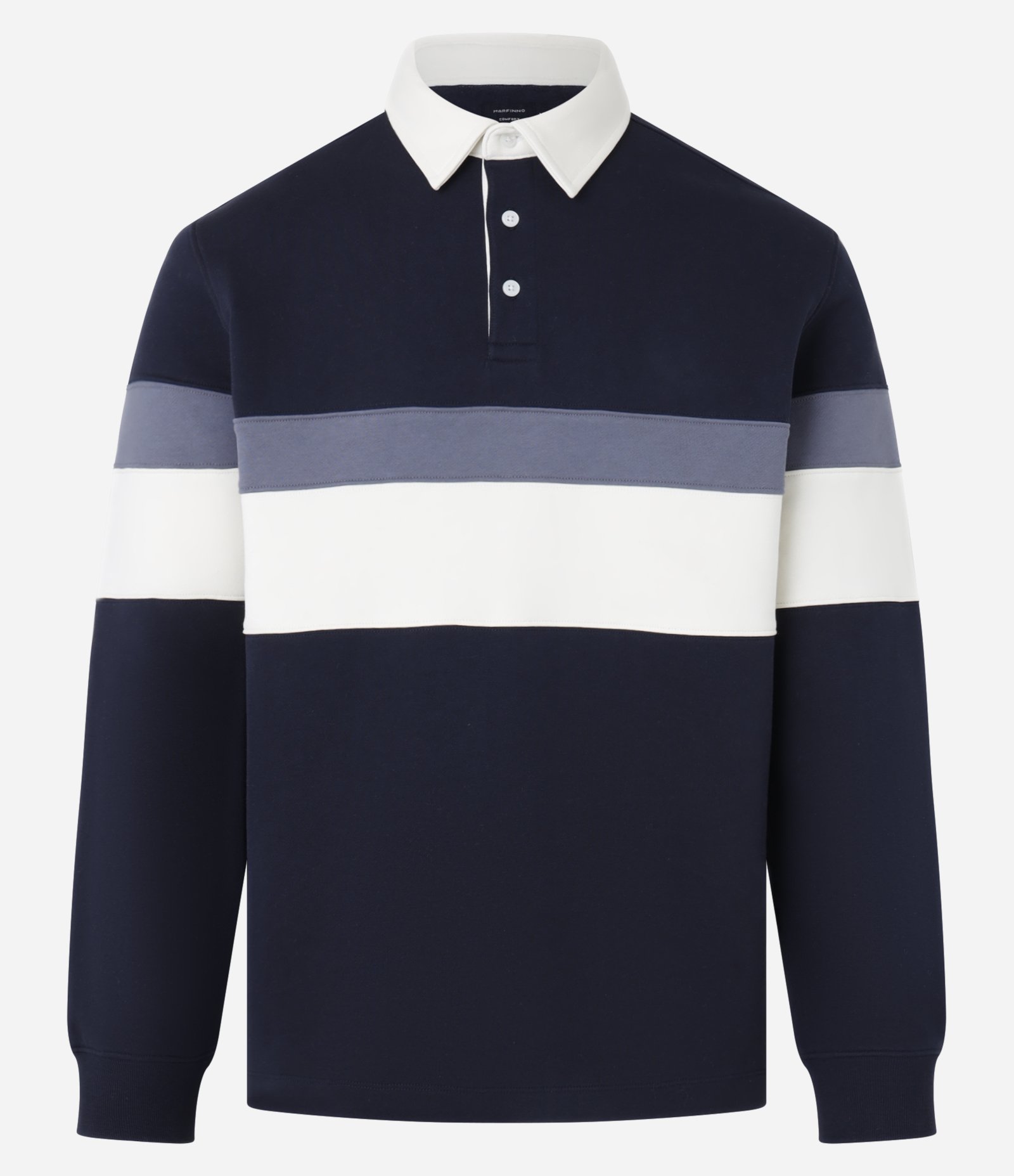 Casaco Moletom com Gola Polo Estampa Bloco de Cor Azul 8