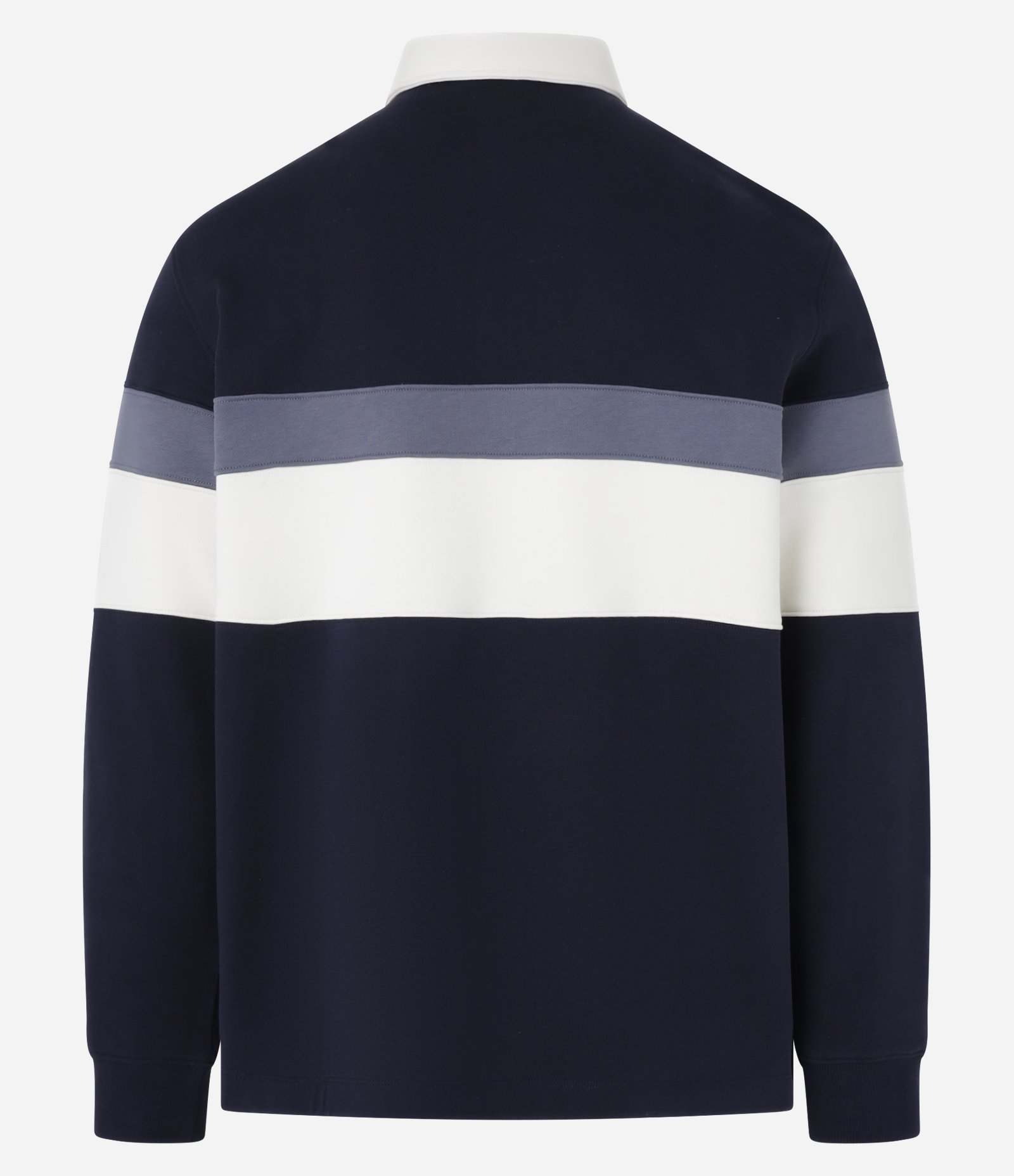 Casaco Moletom com Gola Polo Estampa Bloco de Cor Azul 9