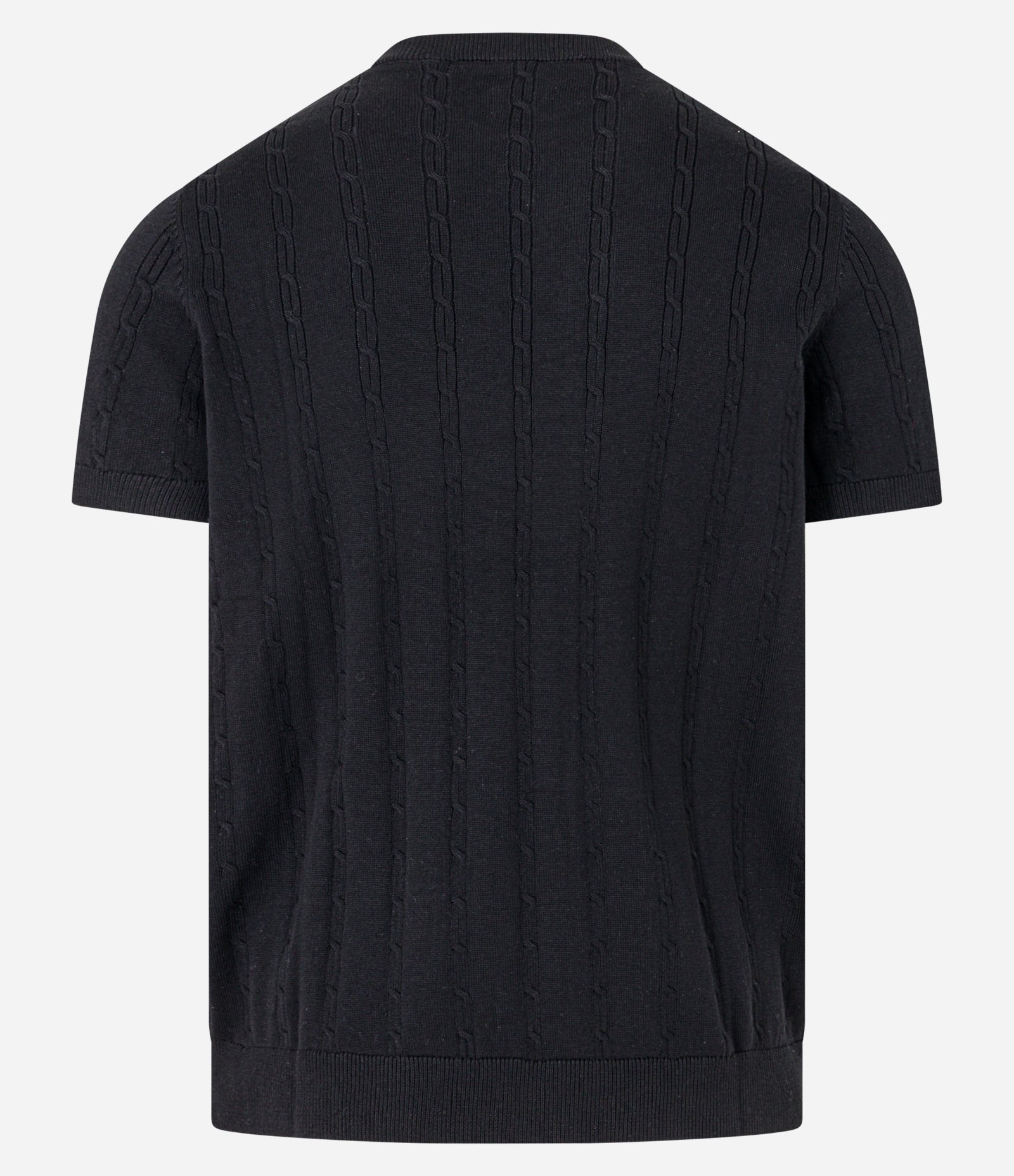 Camiseta em Algodão com Textura Trançada Preto 8