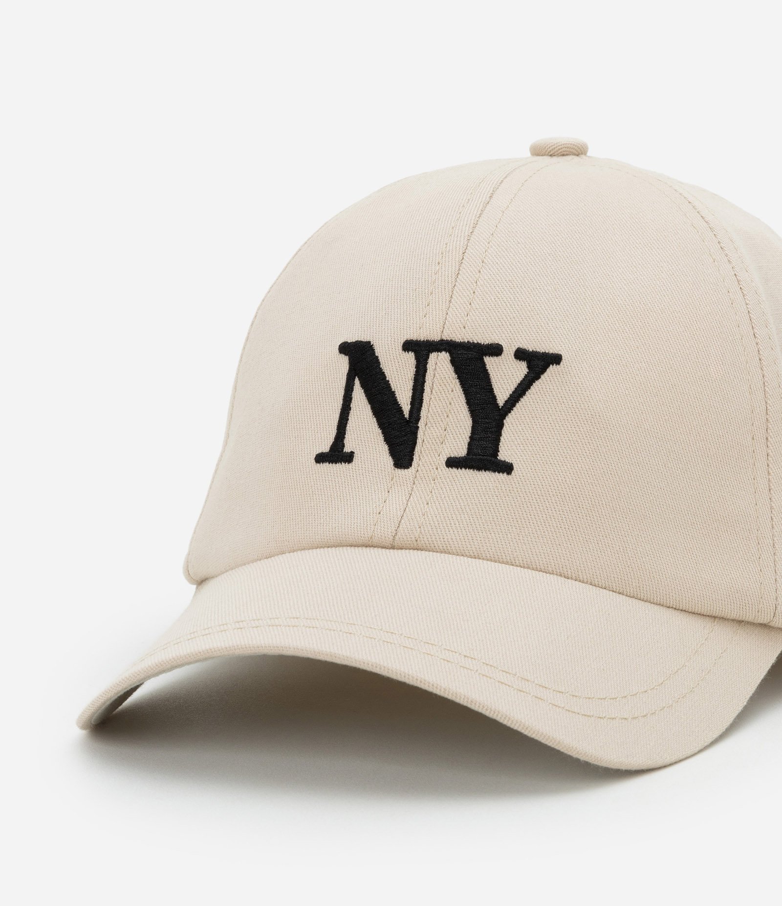 Boné Infantil com Aba Curva e Bordado NY - Tam Único Bege 3