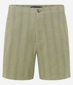 Bermuda em Algodão com Textura e Cós Elástico