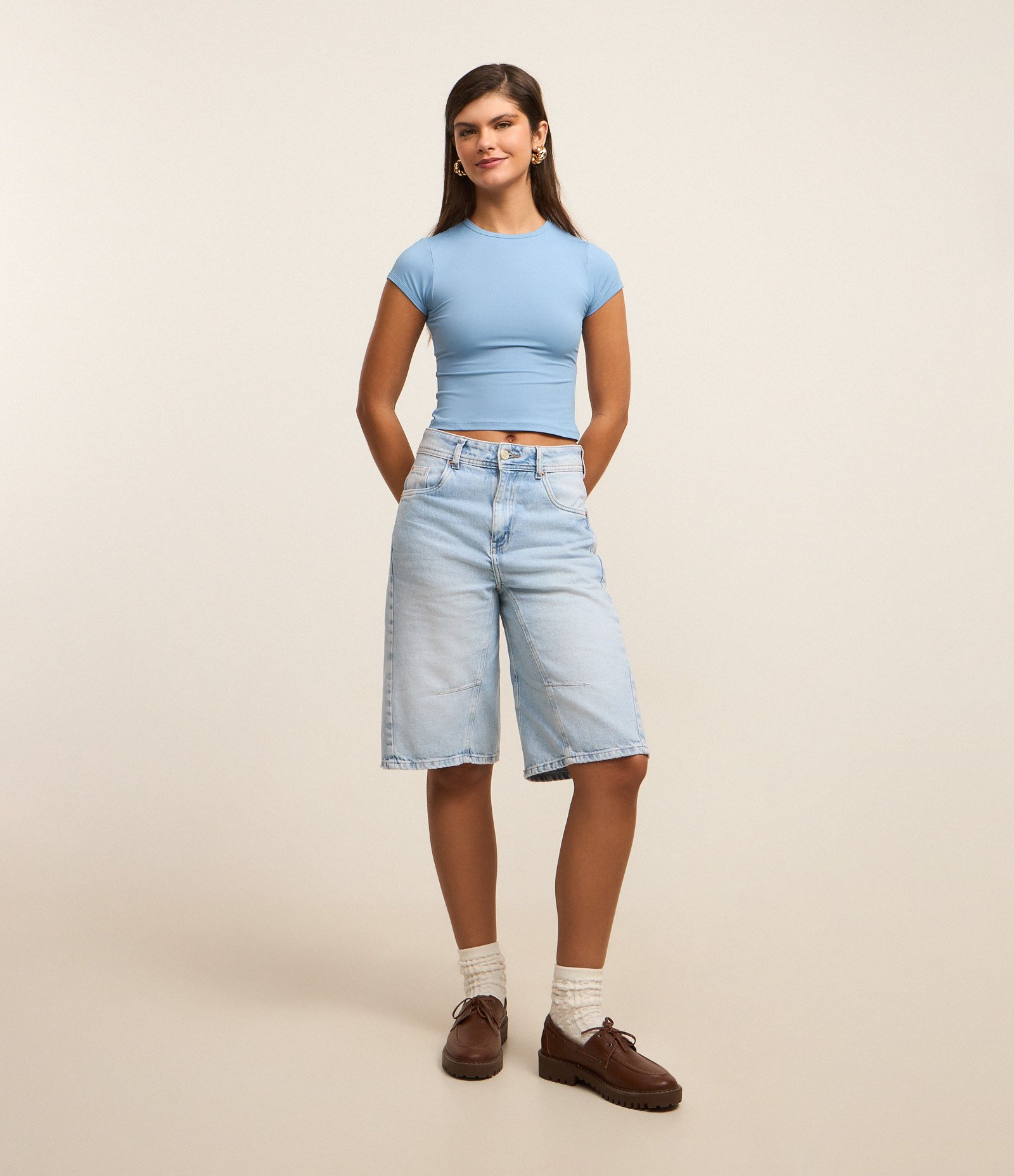 Blusa Básica em Poliamida com Manga Curta 2