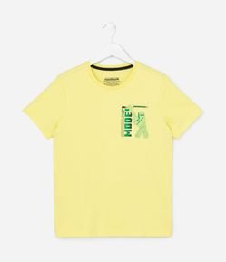 Camiseta Infantil com Estampa Minecraft - Tam 4 a 12 Anos